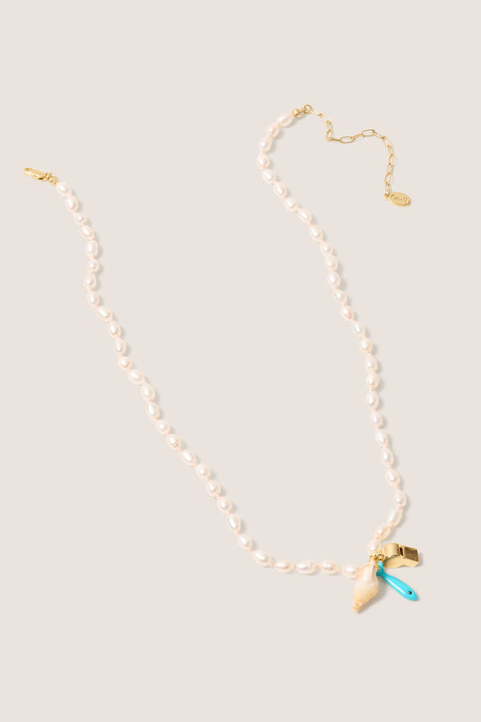 Freshwater Pearl Charm Necklace