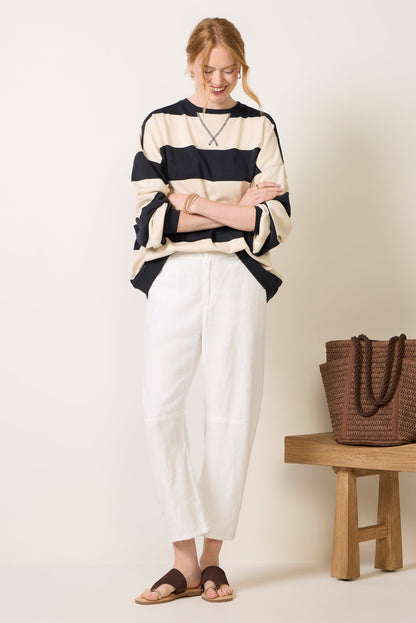 Classic Stripe Crew Wide Sweatshirt