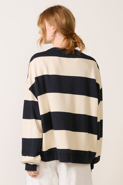 Classic Stripe Crew Wide Sweatshirt