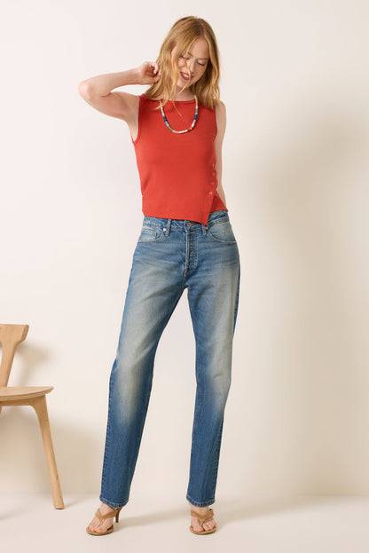 Hallie Ribbed Asymmetrical Top
