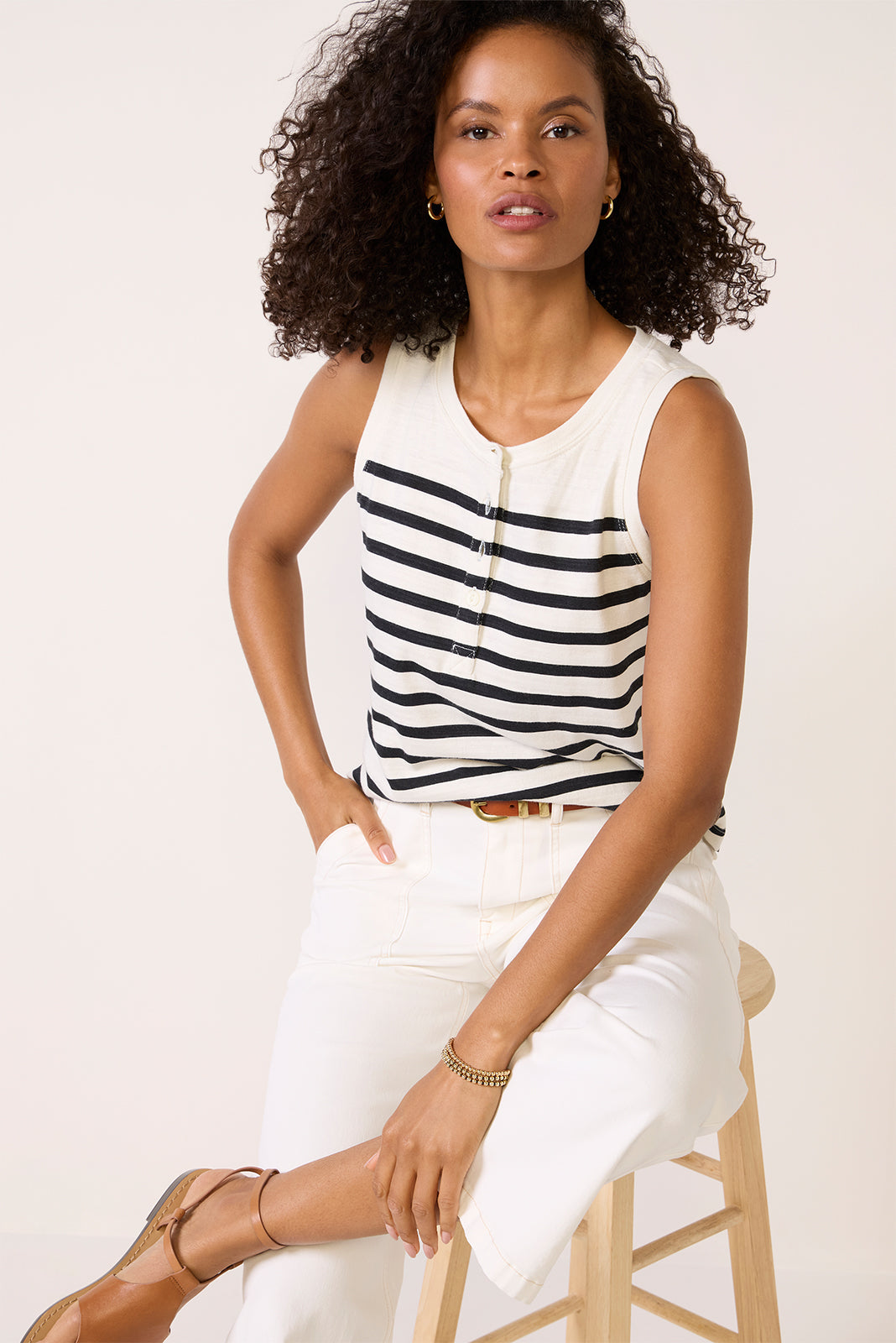 Esme Striped Henley Tank