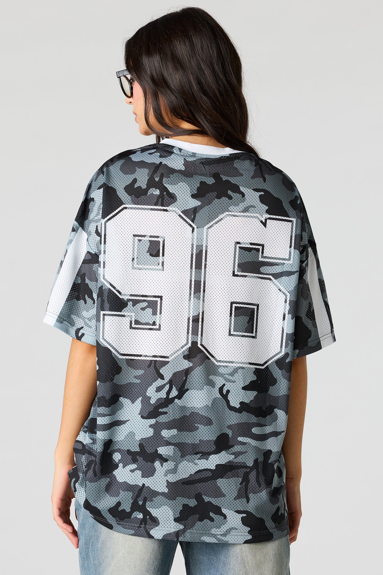 Mesh Graphic V-Neck Jersey