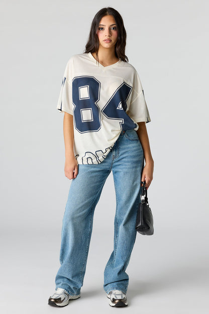 Mesh Graphic V-Neck Jersey