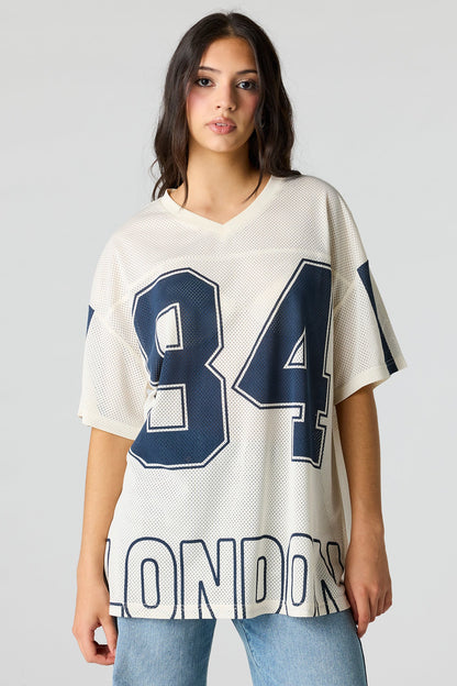 Mesh Graphic V-Neck Jersey