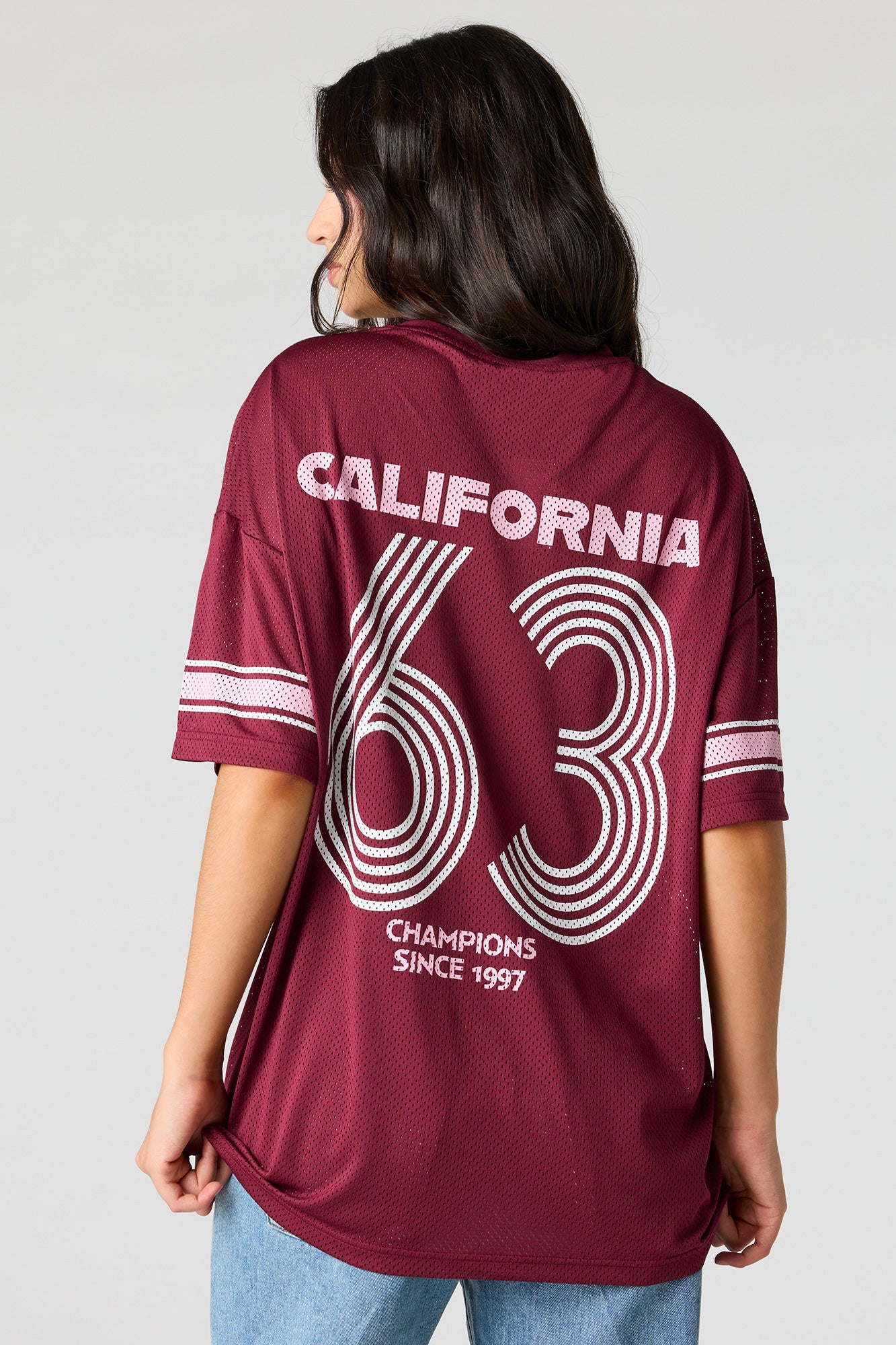 Mesh Graphic V-Neck Jersey