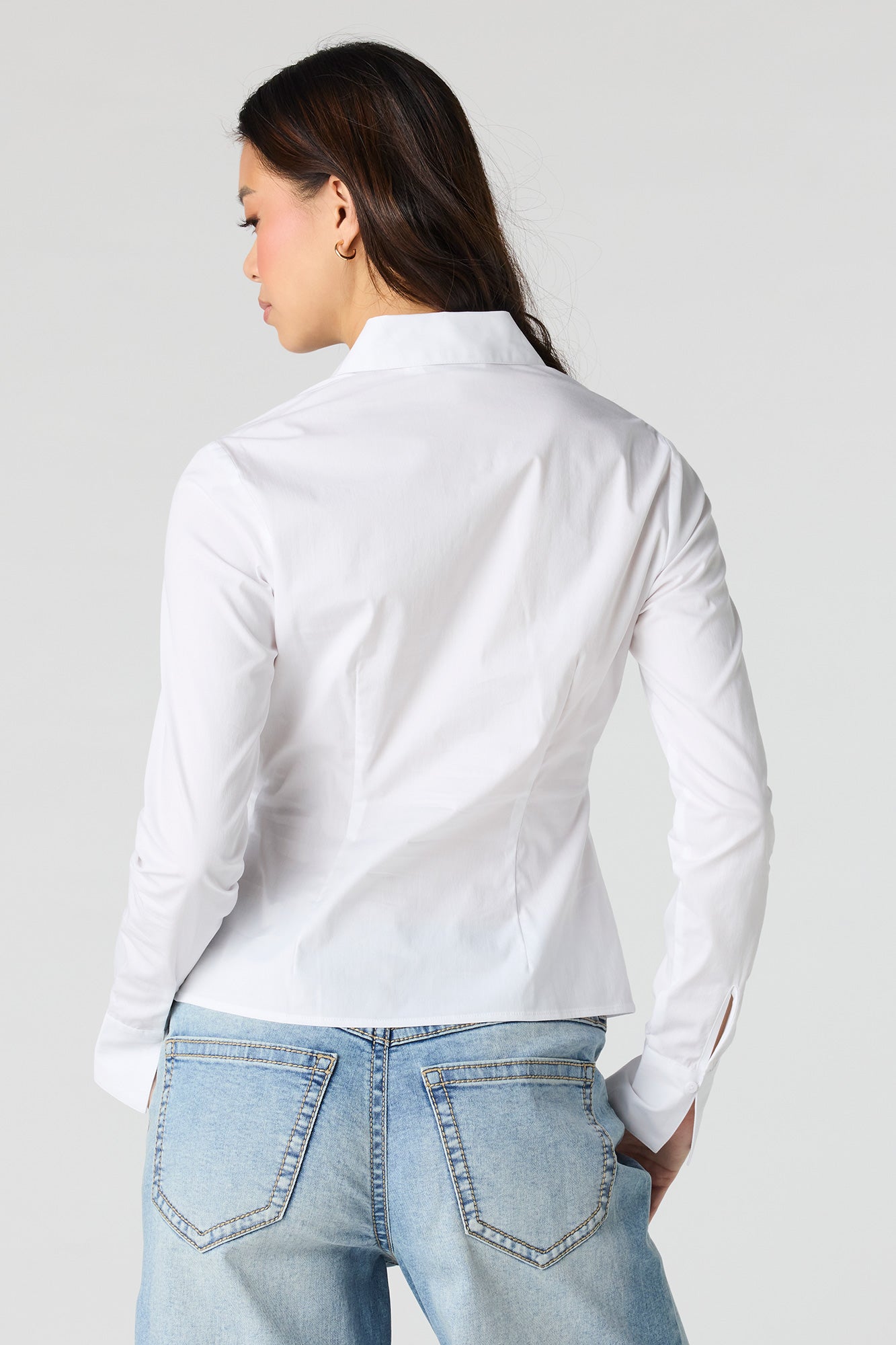 Slim Fit Button-Up Top