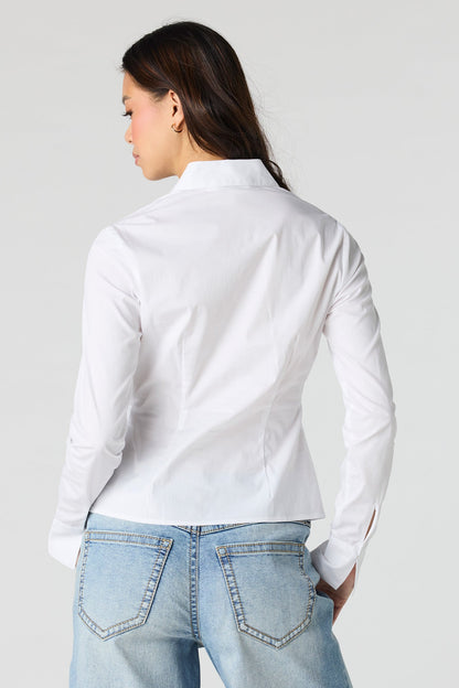 Slim Fit Button-Up Top