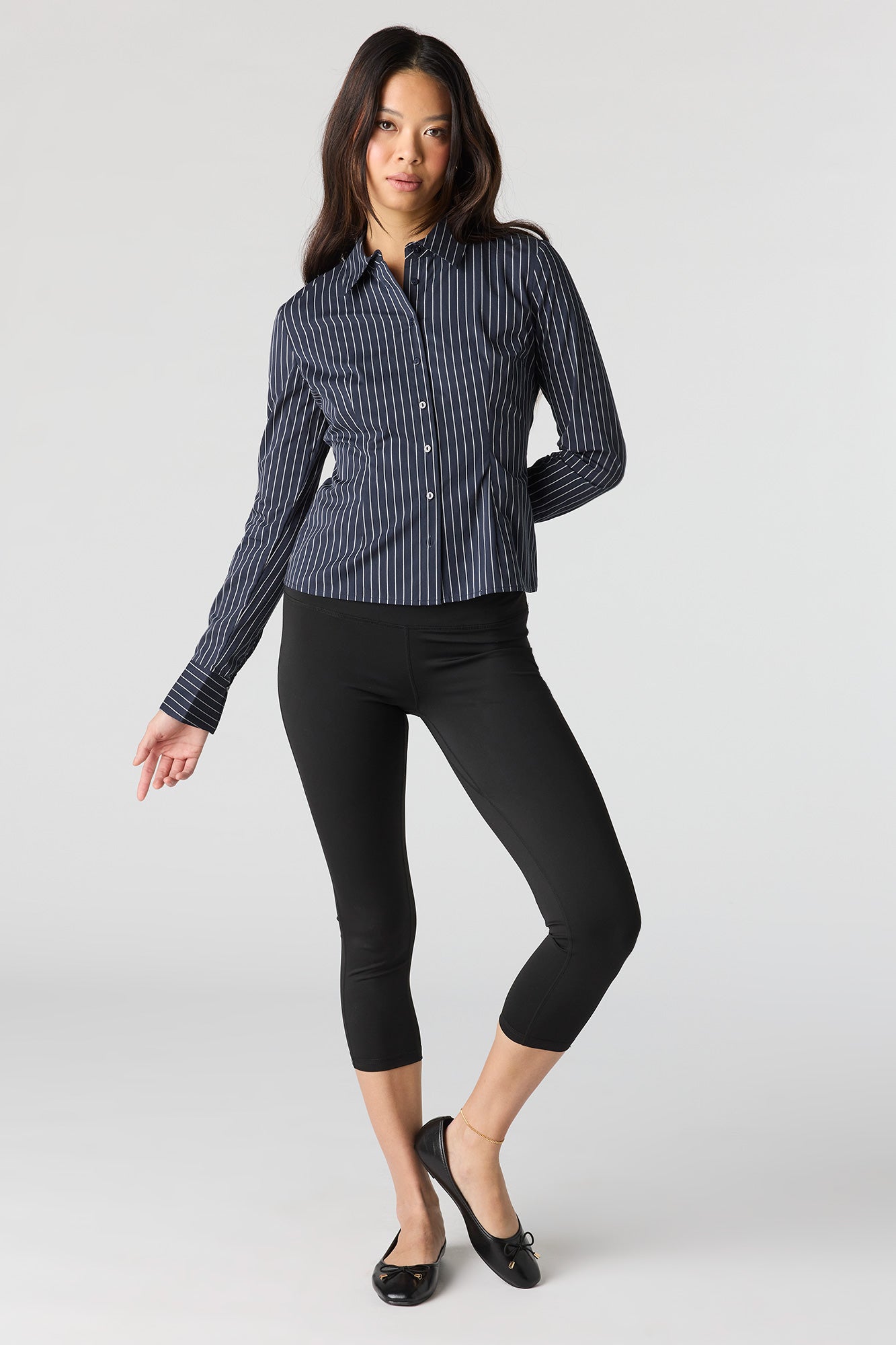 Slim Fit Button-Up Top