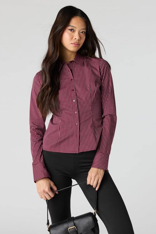 Slim Fit Button-Up Top