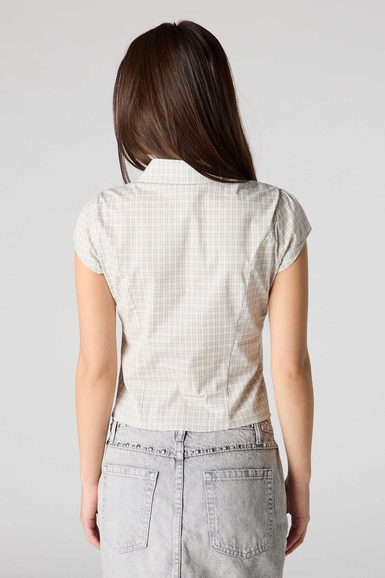Button-Up Fitted Collared Top