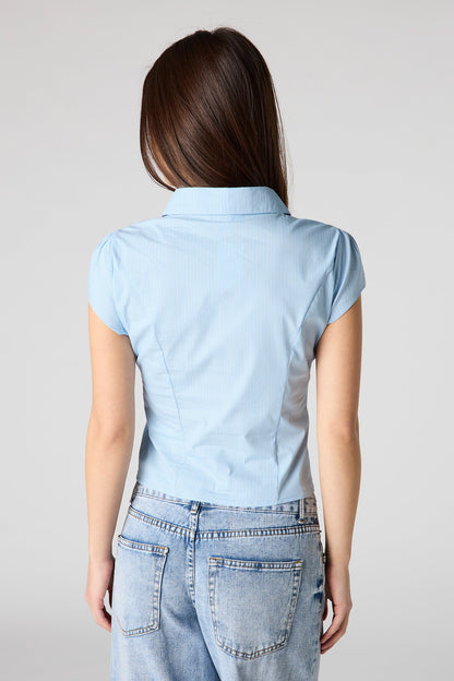 Button-Up Fitted Collared Top