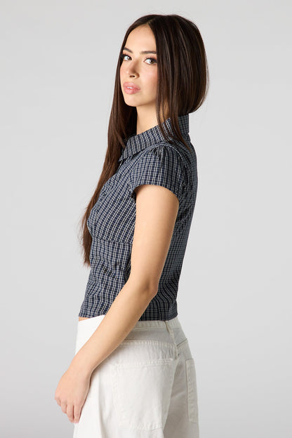 Button-Up Fitted Collared Top