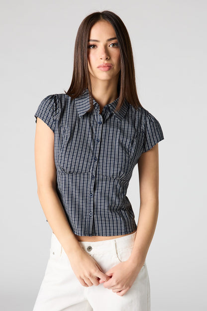 Button-Up Fitted Collared Top
