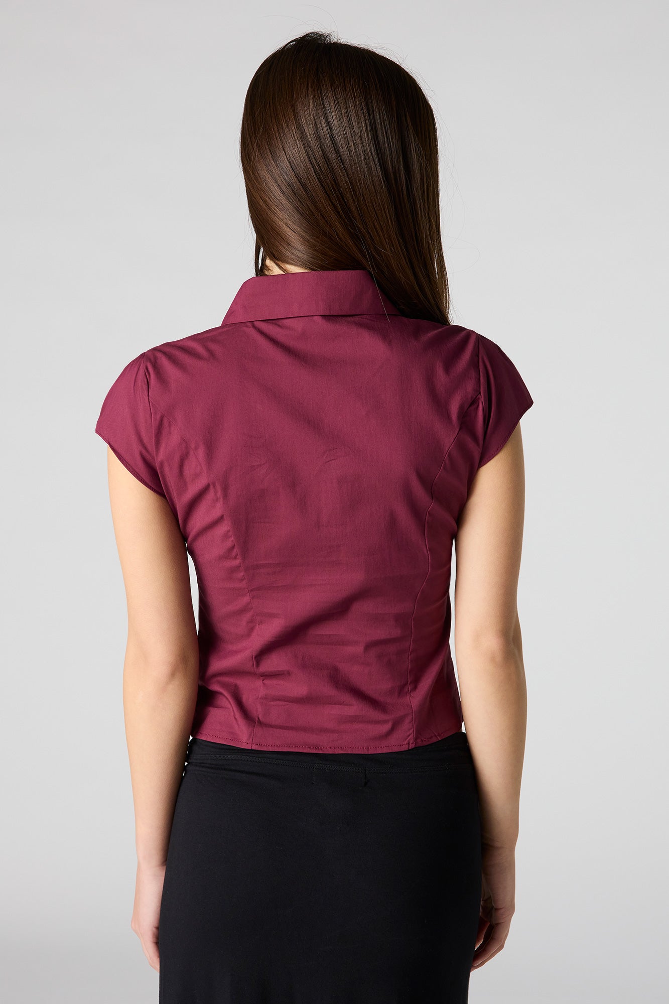 Button-Up Fitted Collared Top