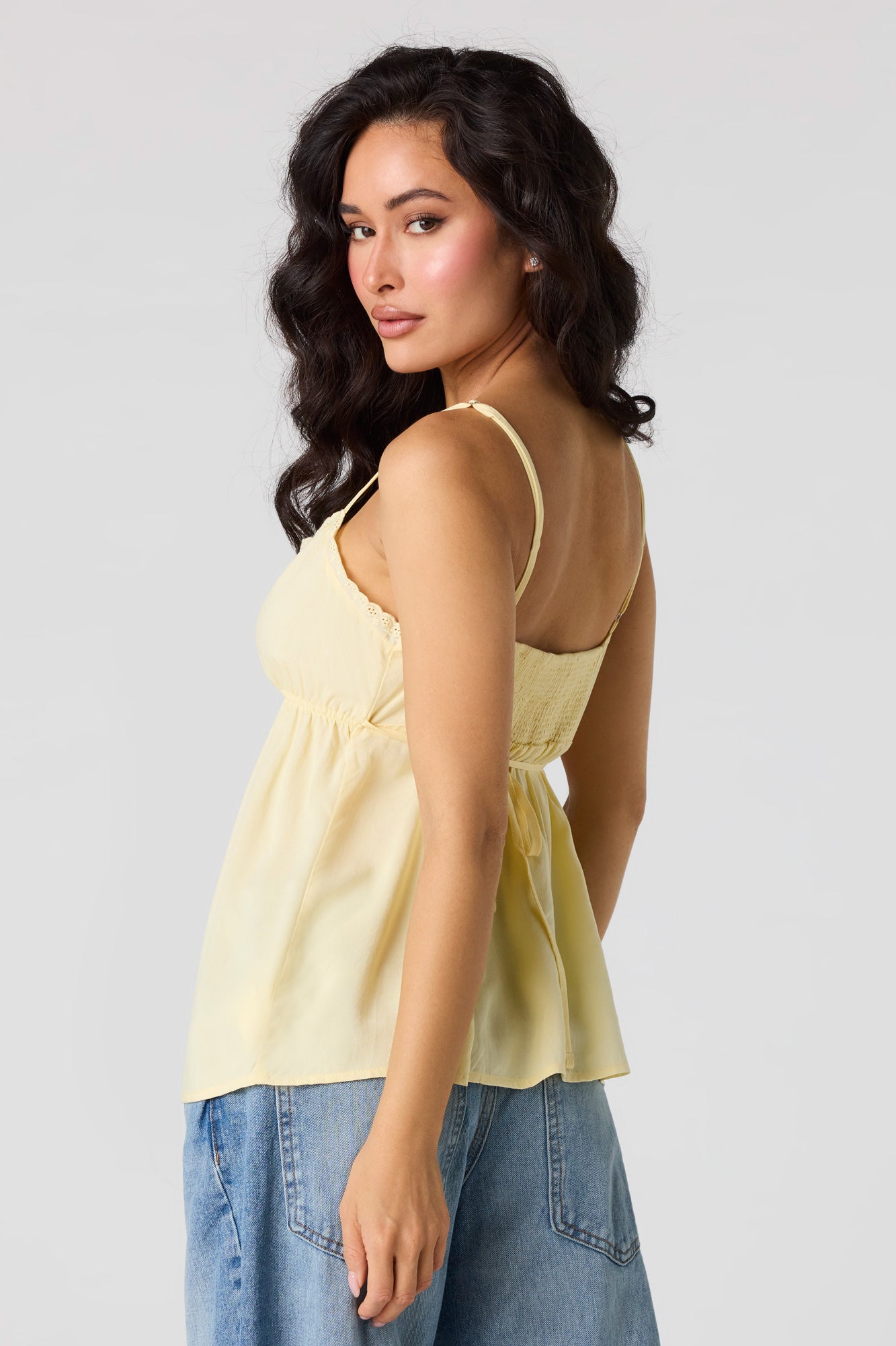 Lace Trim Babydoll Tank