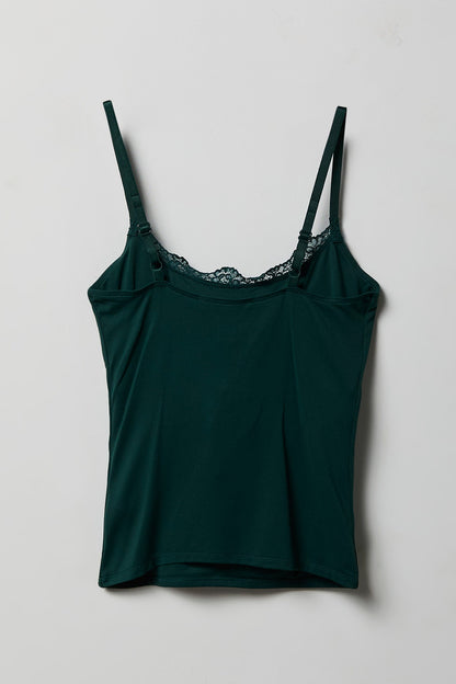 Luxe Heavy Contour Braless Lace Trim Tank