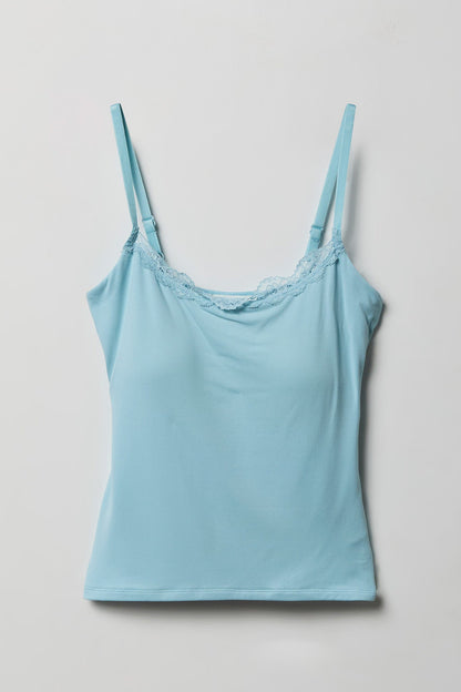 Luxe Heavy Contour Braless Lace Trim Tank