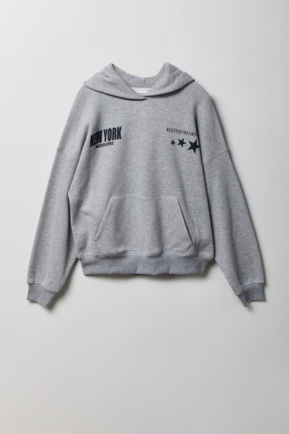 Graphic Boxy Fleece Hoodie