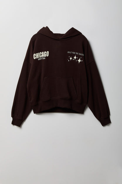 Graphic Boxy Fleece Hoodie