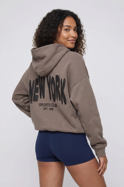 Graphic Boxy Fleece Hoodie