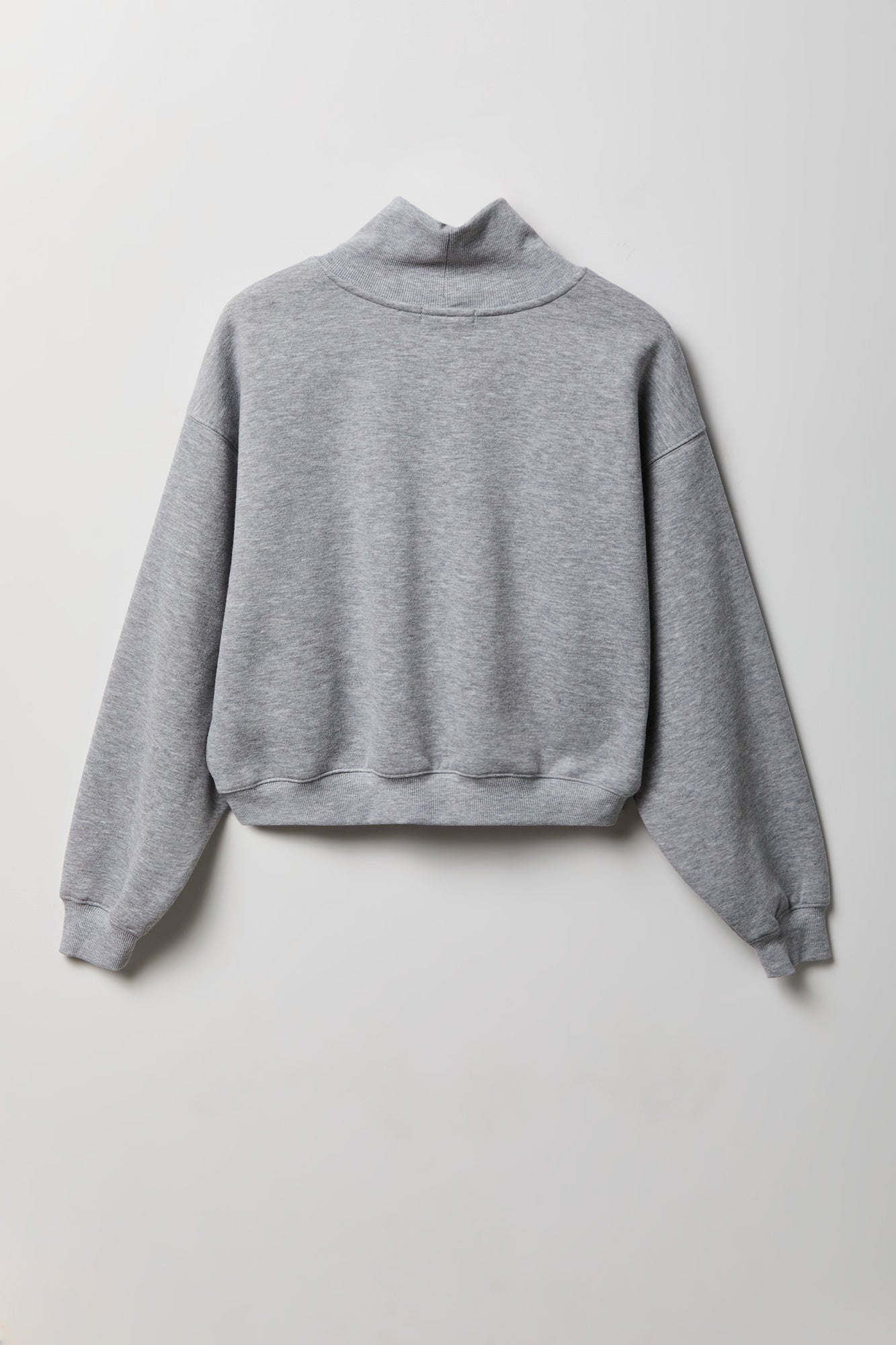 Fleece Boxy Mock Neck Sweatshirt