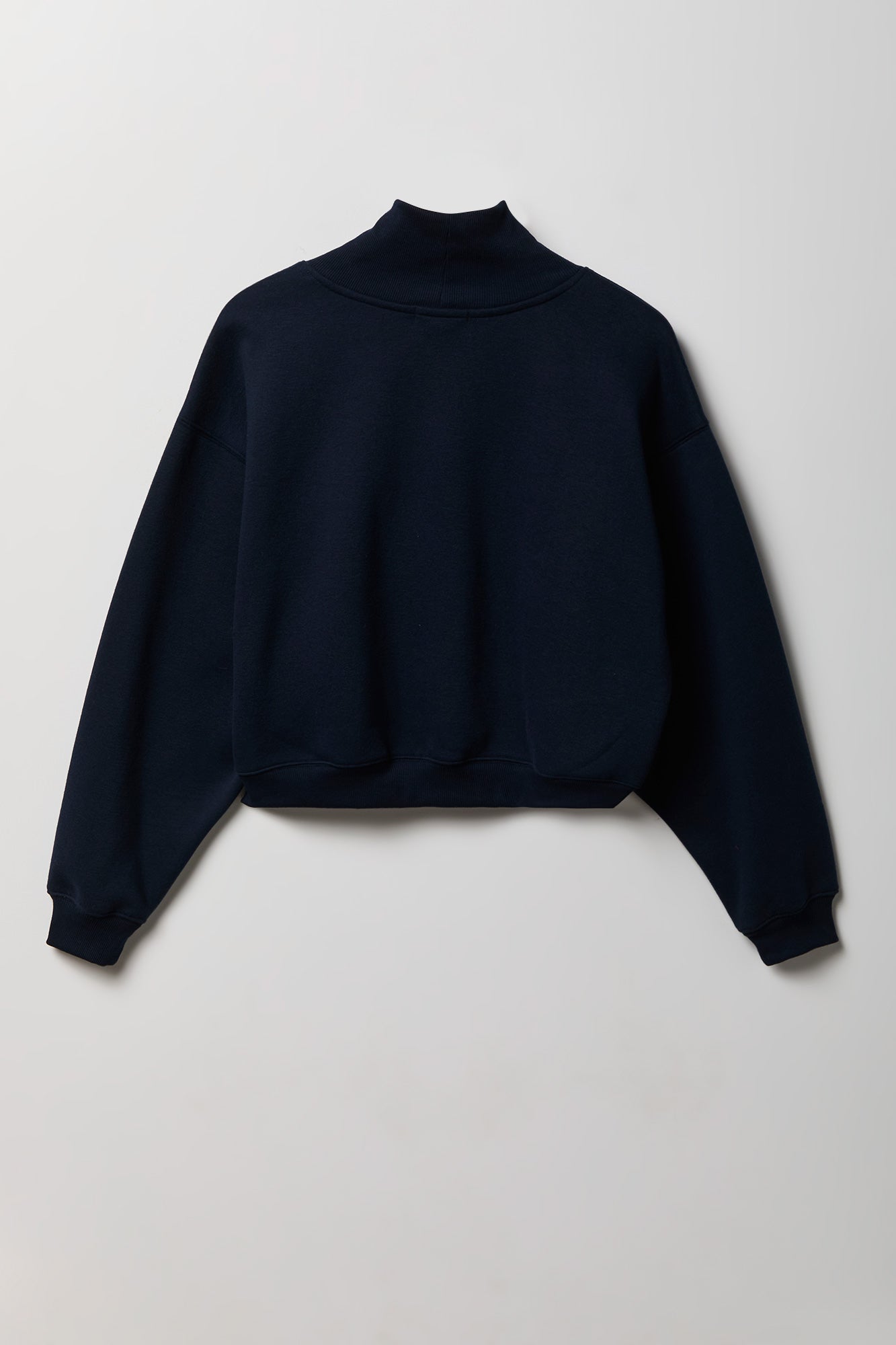 Fleece Boxy Mock Neck Sweatshirt