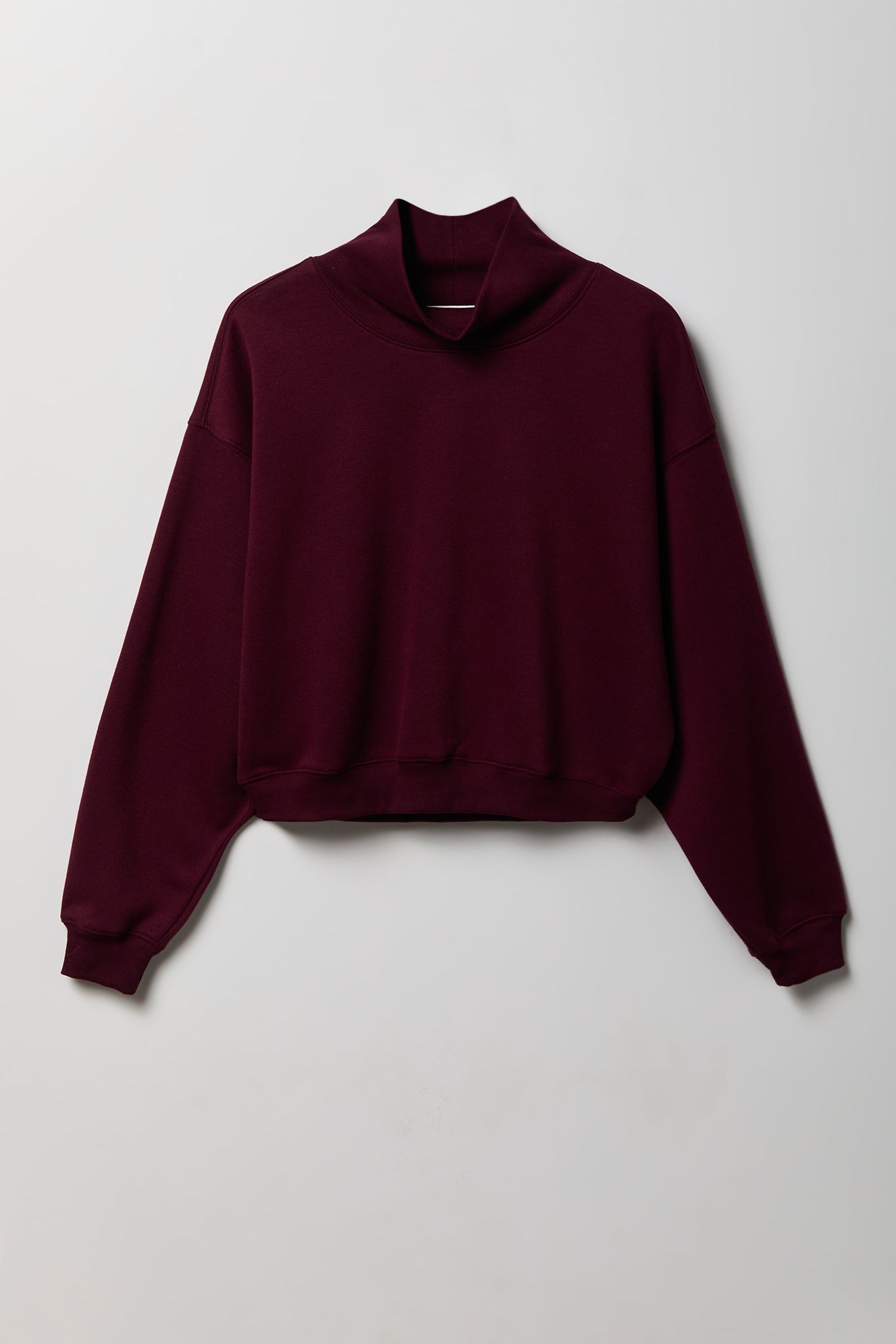 Fleece Boxy Mock Neck Sweatshirt