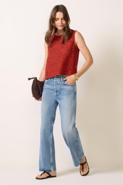 Isla Leopard Linen Tank