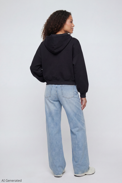 Fleece Boxy Zip Hoodie