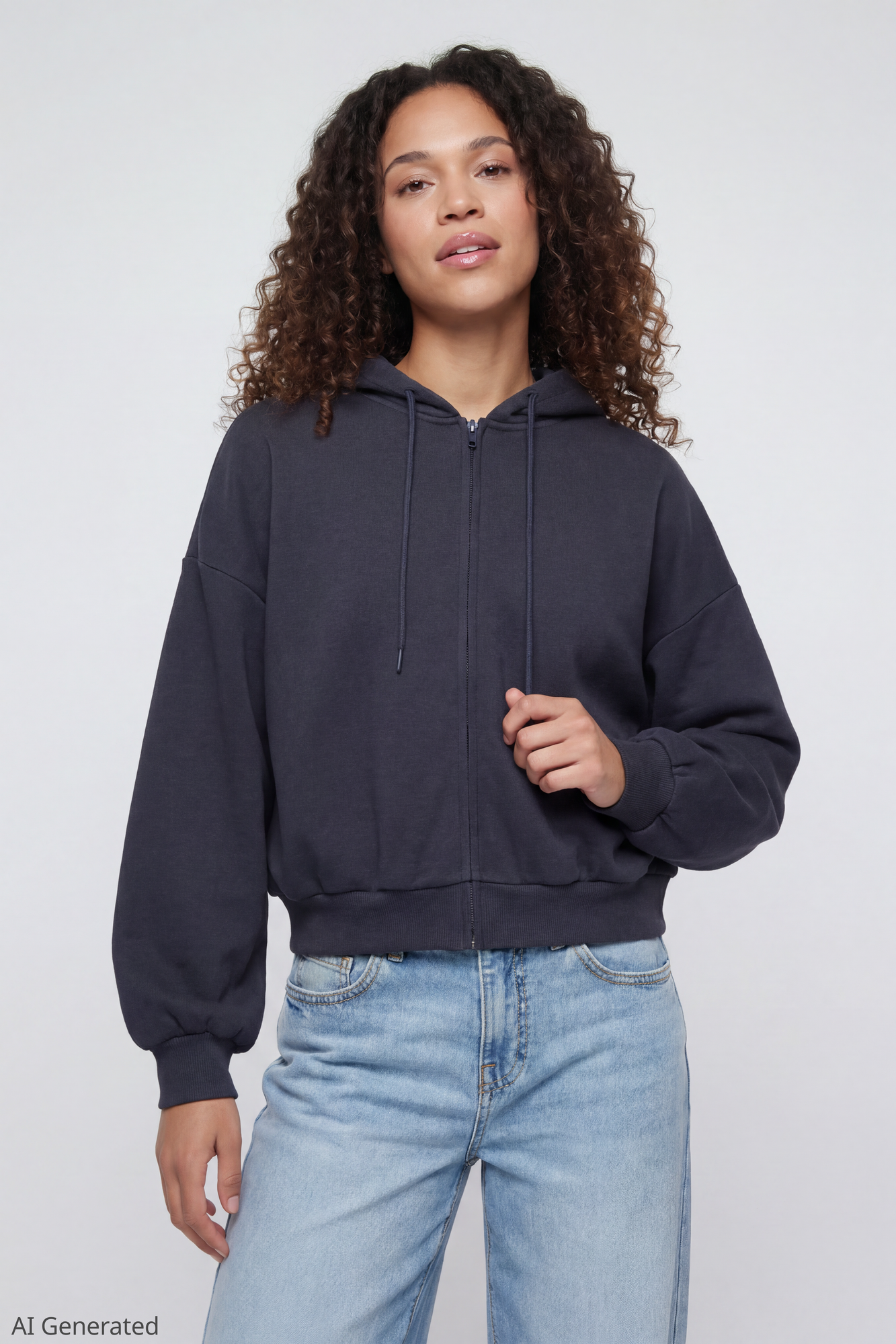 Fleece Boxy Zip Hoodie