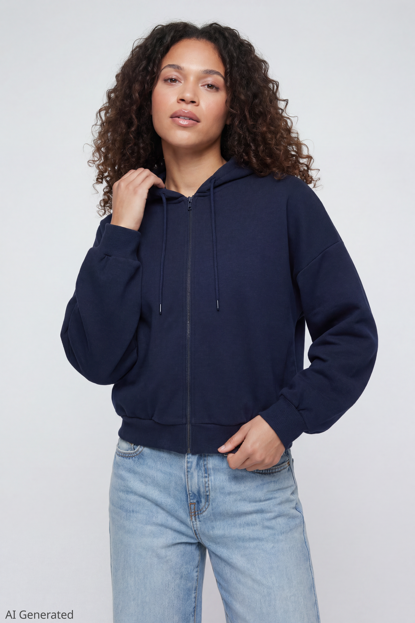Fleece Boxy Zip Hoodie
