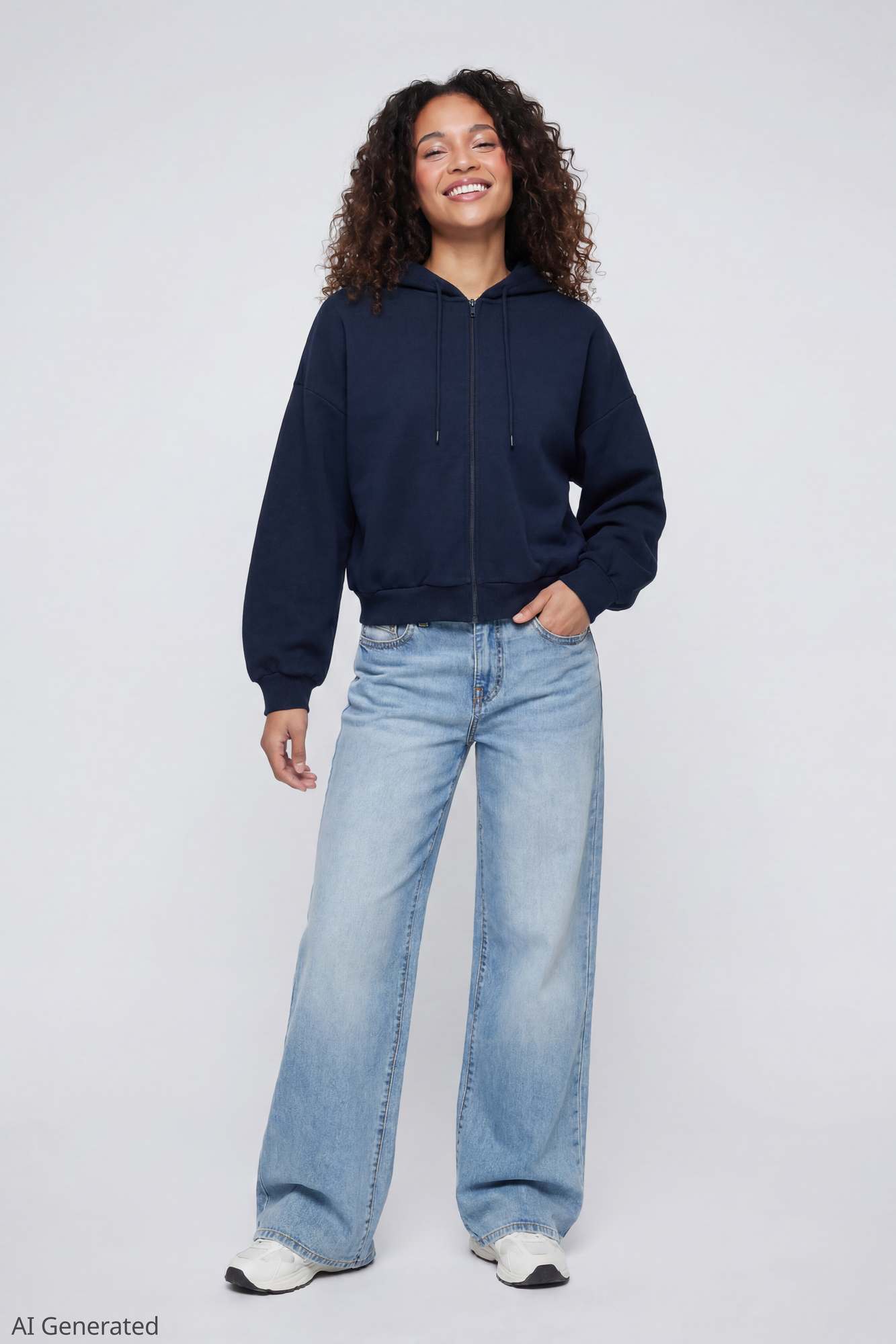 Fleece Boxy Zip Hoodie