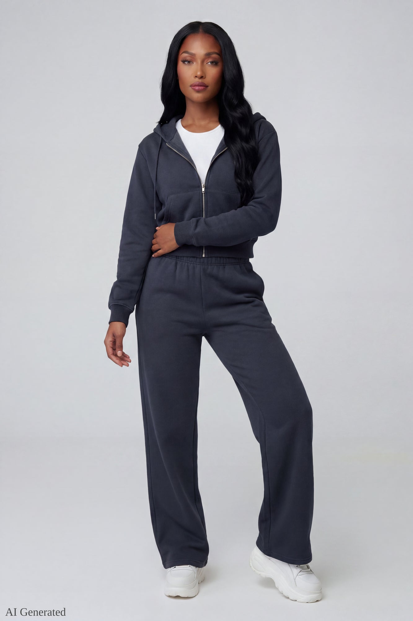 Fleece Cropped Zip Hoodie