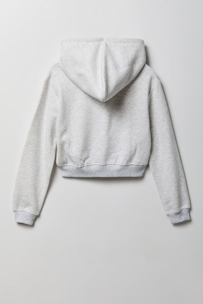 Fleece Cropped Zip Hoodie