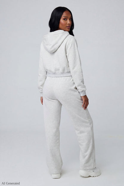 Fleece Cropped Zip Hoodie