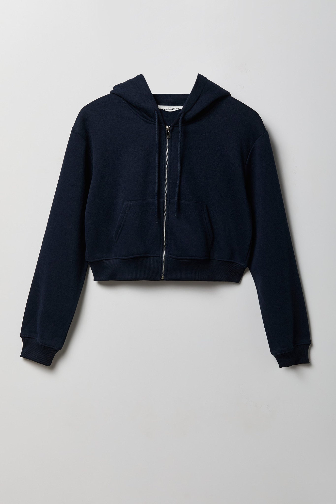 Fleece Cropped Zip Hoodie