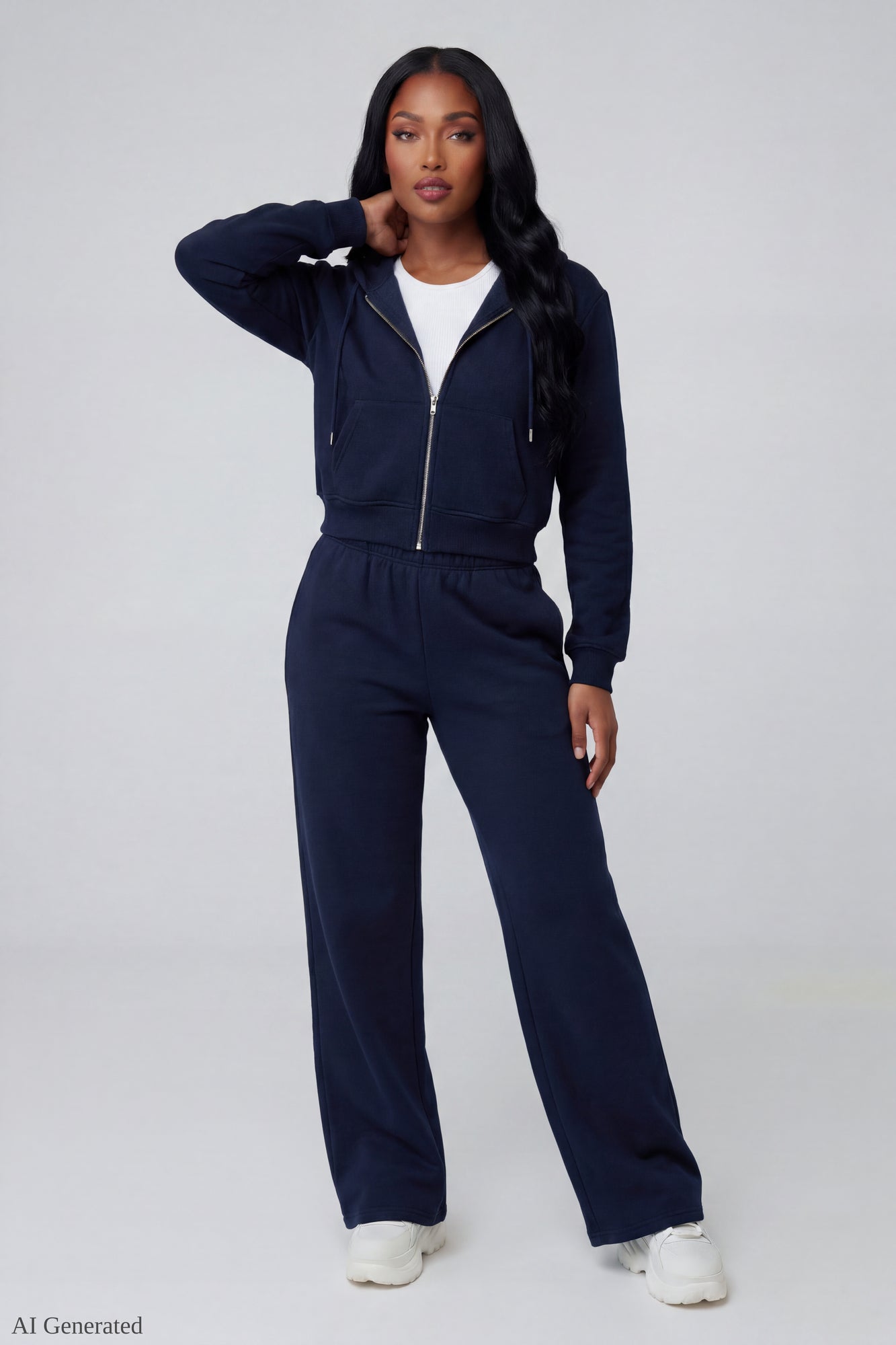 Fleece Cropped Zip Hoodie