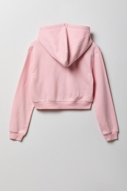 Fleece Cropped Zip Hoodie