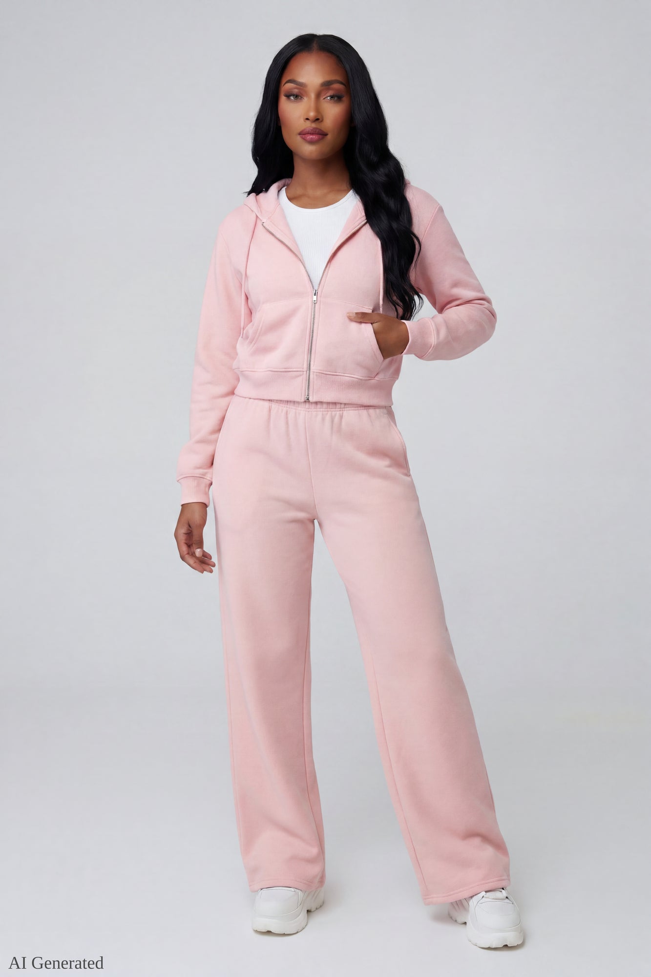 Fleece Cropped Zip Hoodie