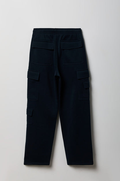 Fleece Low Rise Wide Leg Cargo Sweatpant