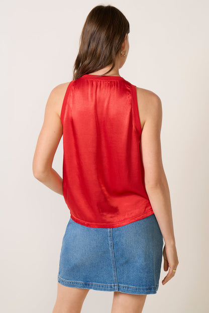 High Neck Satin Top