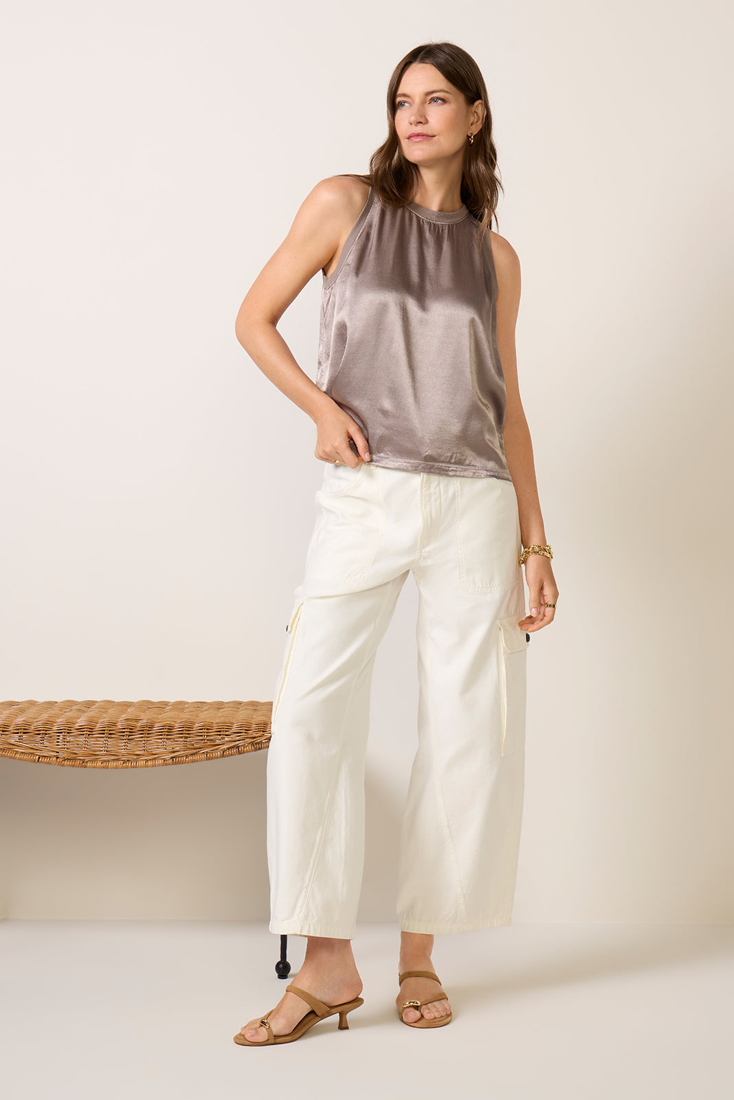 High Neck Satin Top