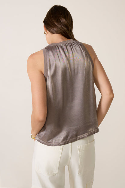High Neck Satin Top