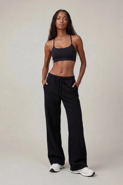 Fleece Low Rise Wide Leg Sweatpant