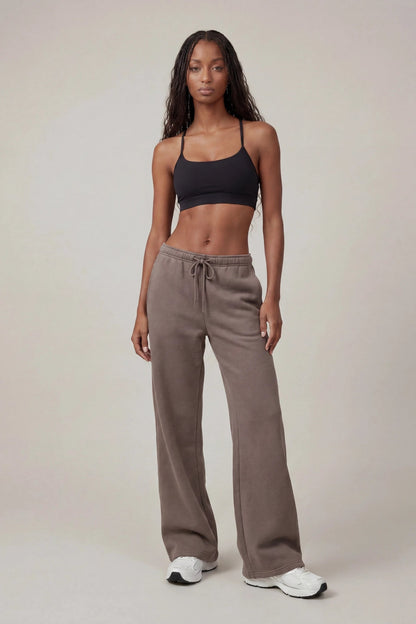 Fleece Low Rise Wide Leg Sweatpant