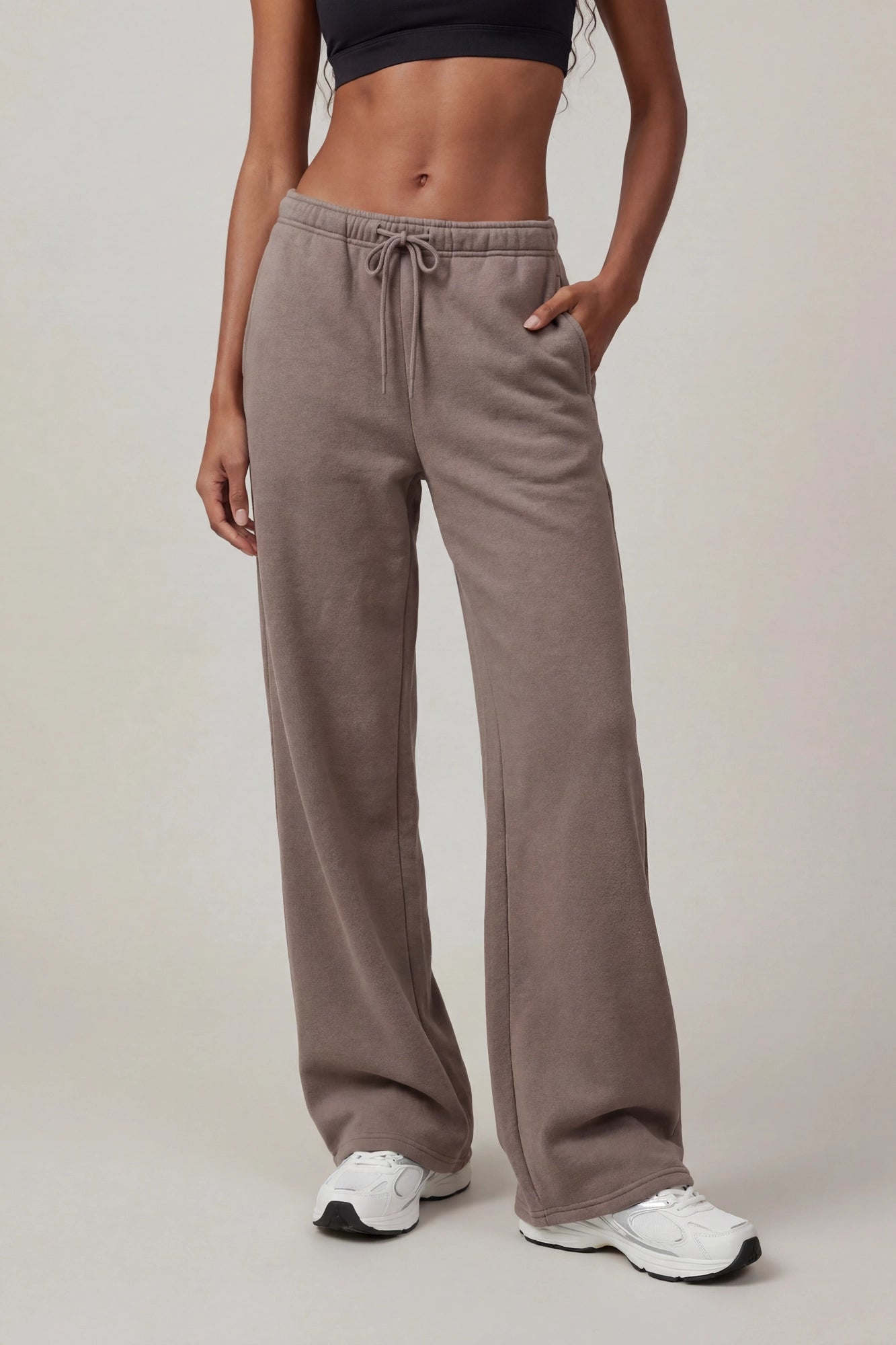 Fleece Low Rise Wide Leg Sweatpant