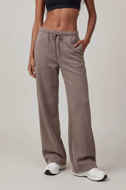 Fleece Low Rise Wide Leg Sweatpant