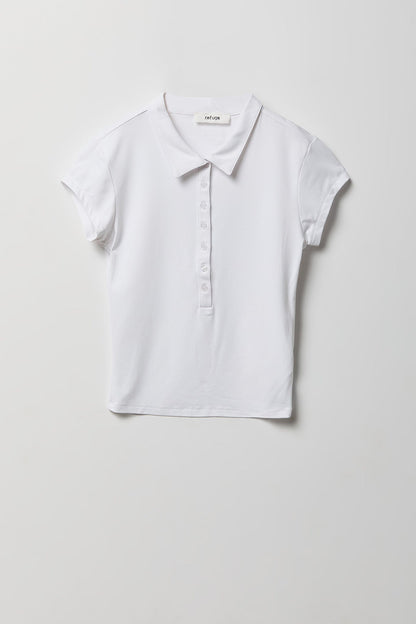 Contour Button-Up Polo
