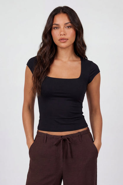 Luxe Heavy Contour Square Neck Top
