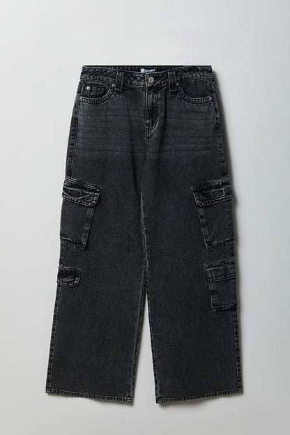 Ripped Low Rise Cargo Jean
